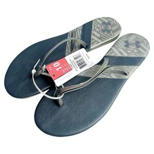 Under Armour Women's Black Flip Flops Size 10 NWT NEW!